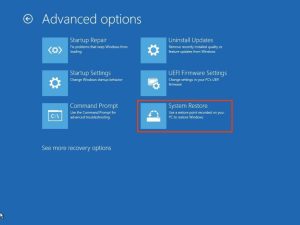 System Restore on Windows 10