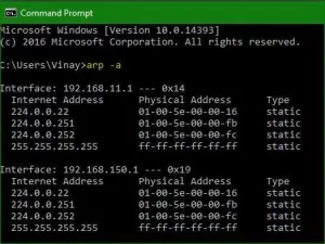 Networking command line