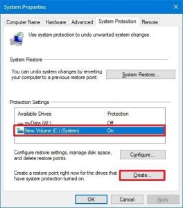 System Restore on Windows 10