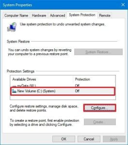 System Restore on Windows 10