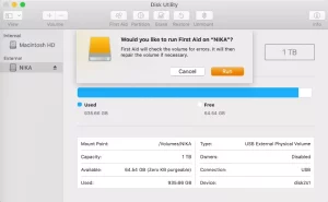 External hard drive not showing up on Mac
