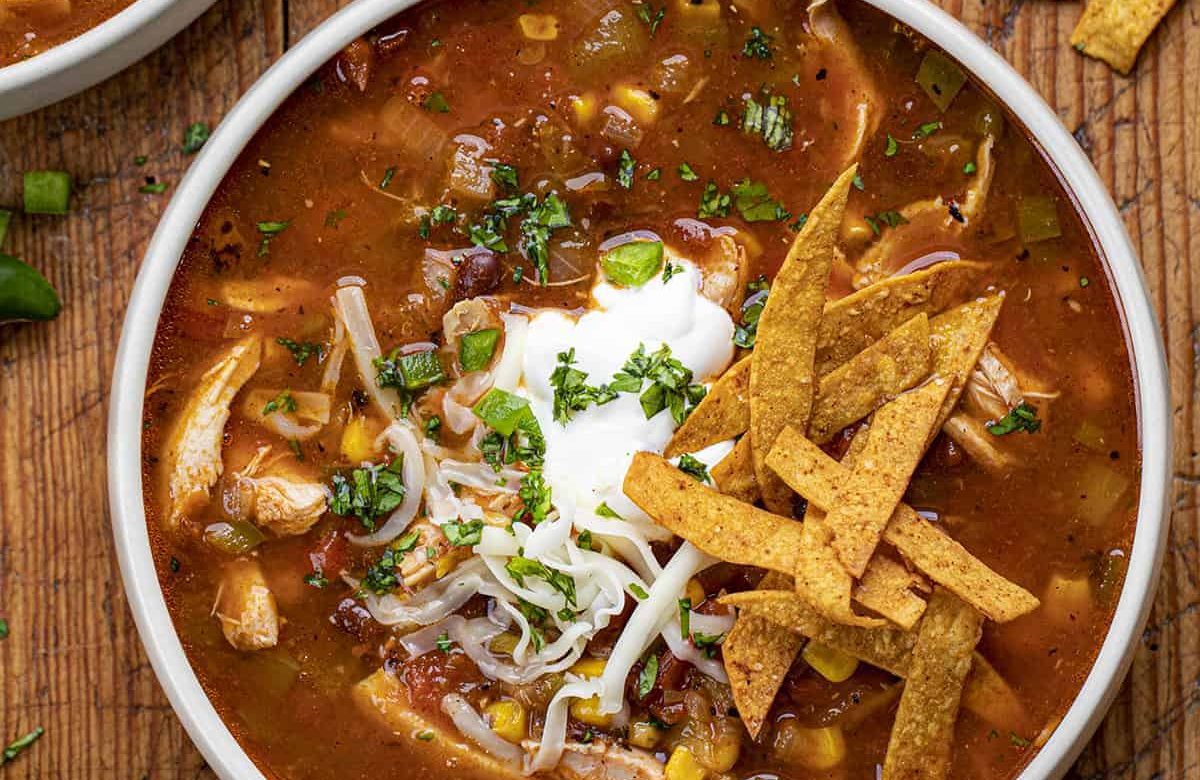 homemade chicken tortilla soup